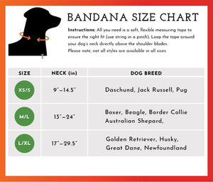 Spot the Dog Reflective Bandana - Reversible Orange/Red Plaid