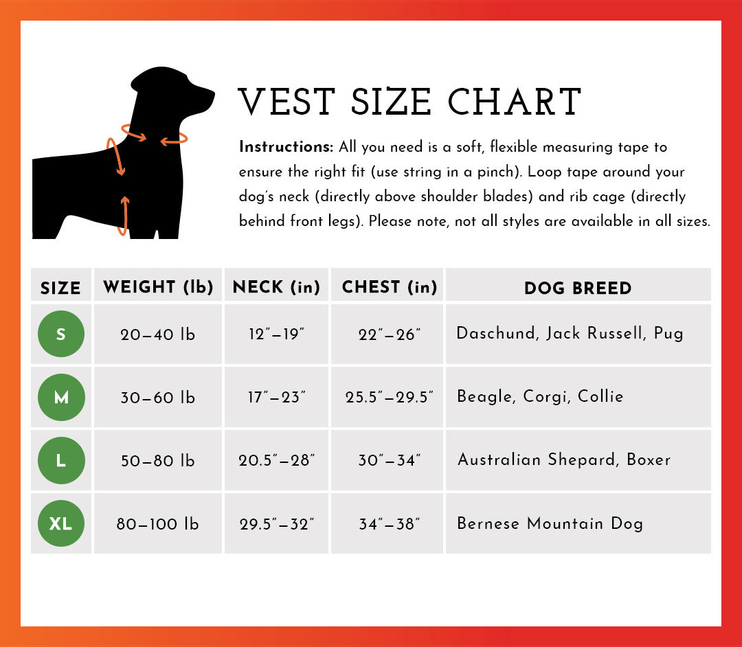 Spot the Dog Reflective Vest - Reversible Orange/Red Plaid
