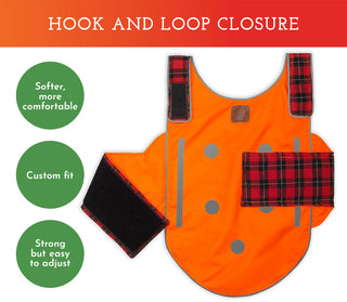 Spot the Dog Reflective Vest - Reversible Orange/Red Plaid