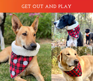 Spot the Dog Cozy Fleece Bandana - Red Plaid